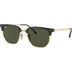 New Clubmaster RB4416F, Black on Arista/Green Glass Lenses