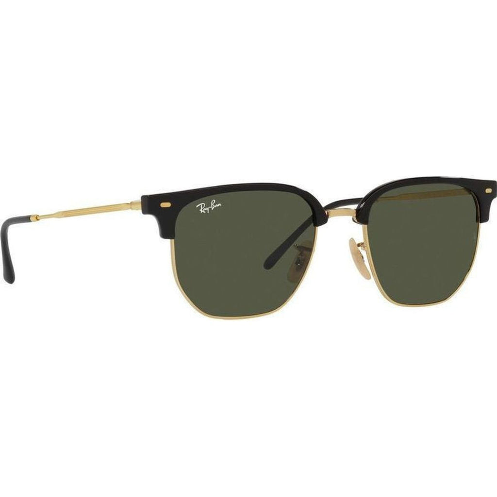 New Clubmaster RB4416F, Black on Arista/Green Glass Lenses