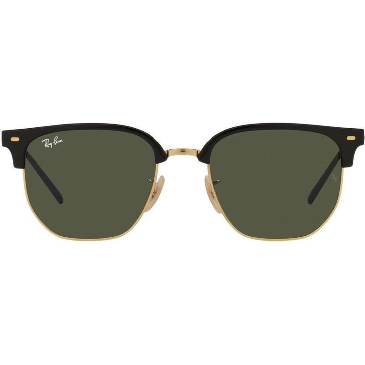 New Clubmaster RB4416F, Black on Arista/Green Glass Lenses