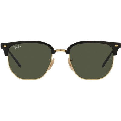 New Clubmaster RB4416F, Black on Arista/Green Glass Lenses