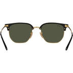 New Clubmaster RB4416F, Black on Arista/Green Glass Lenses