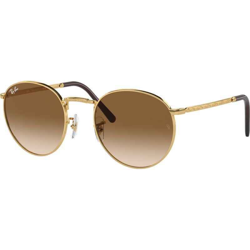 New Round RB3637, Gold/Light Brown Gradient Glass Lenses 50 Eye Size