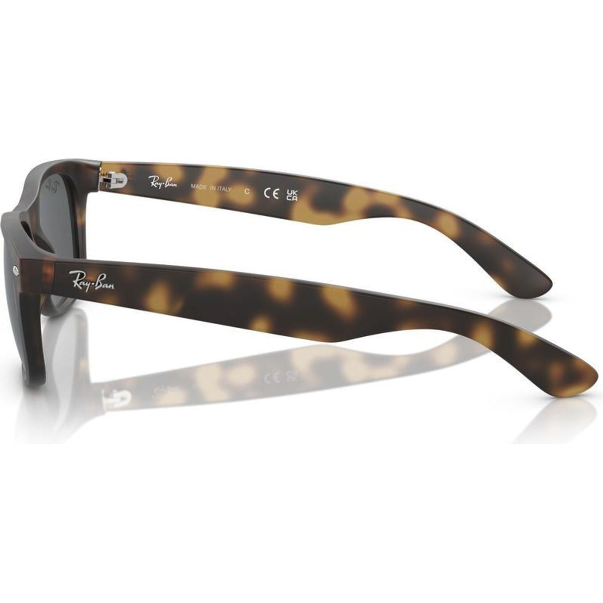 New Wayfarer Classic RB2132, Rubber Havana/Dark Grey Glass Lenses 52 Eye Size