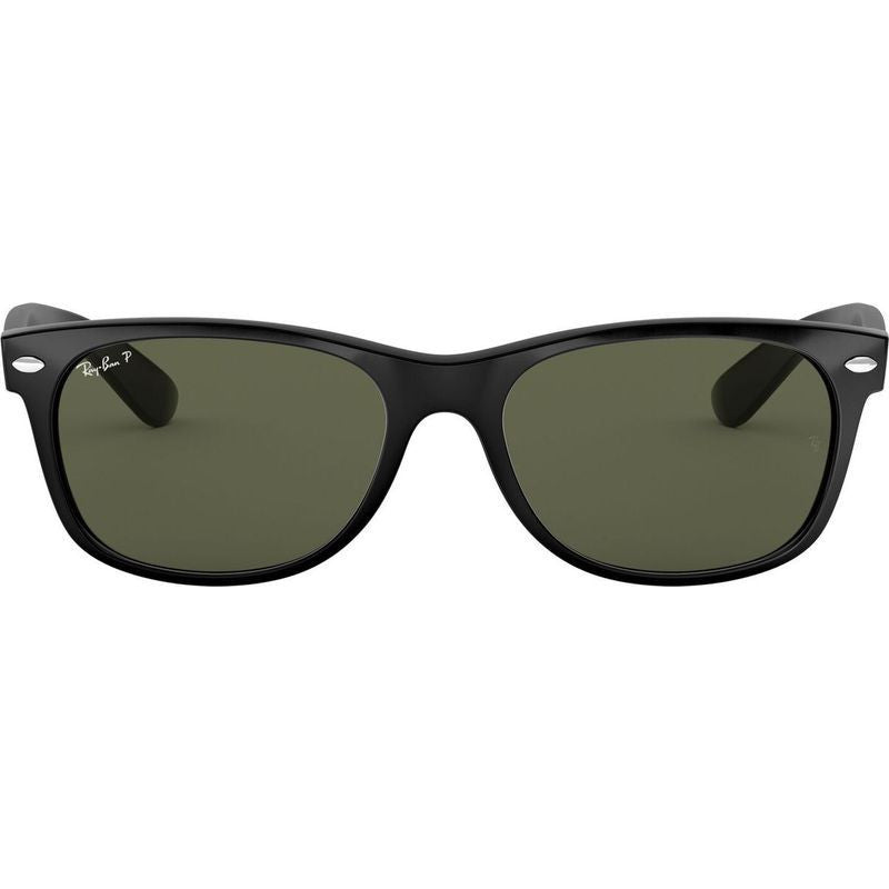 New Wayfarer Classic RB2132, Black/Green Polarised Glass Lenses 55 Eye Size
