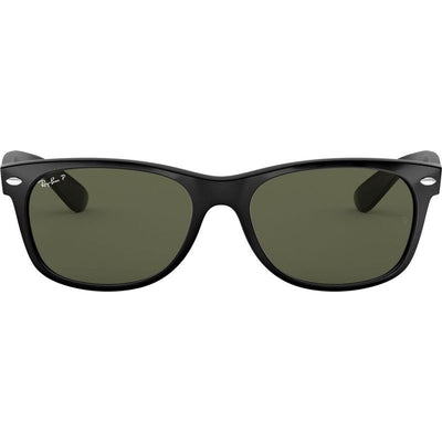 New Wayfarer Classic RB2132, Black/Green Polarised Glass Lenses 52 Eye Size