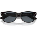 New Wayfarer Classic RB2132, Black Rubber/Blue Glass Lenses 58 Eye Size