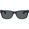 New Wayfarer Classic RB2132, Black Rubber/Blue Glass Lenses 58 Eye Size