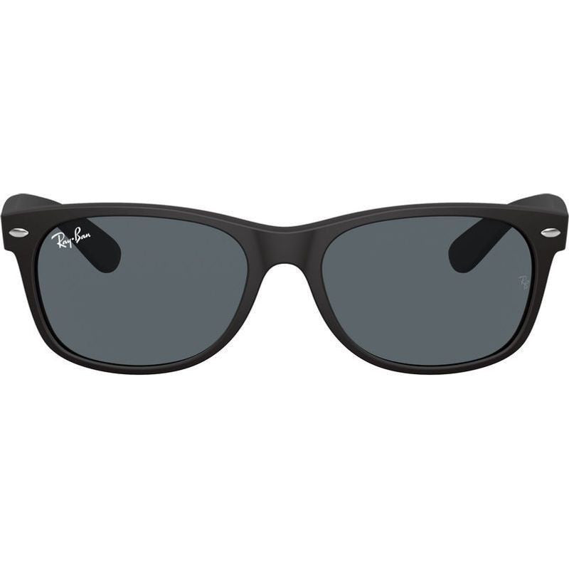 New Wayfarer Classic RB2132, Black Rubber/Blue Glass Lenses 58 Eye Size