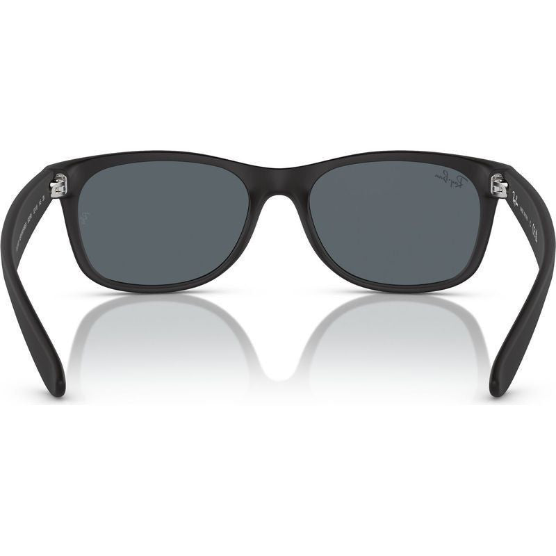New Wayfarer Classic RB2132, Black Rubber/Blue Glass Lenses 58 Eye Size