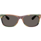 New Wayfarer Classic RB2132, Black and Green Camouflage/Dark Grey Glass Lenses 55 Eye Size