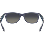 New Wayfarer Classic RB2132, Top Matte Blue on Transparent/Grey Gradient Glass Lenses 55 Eye Size