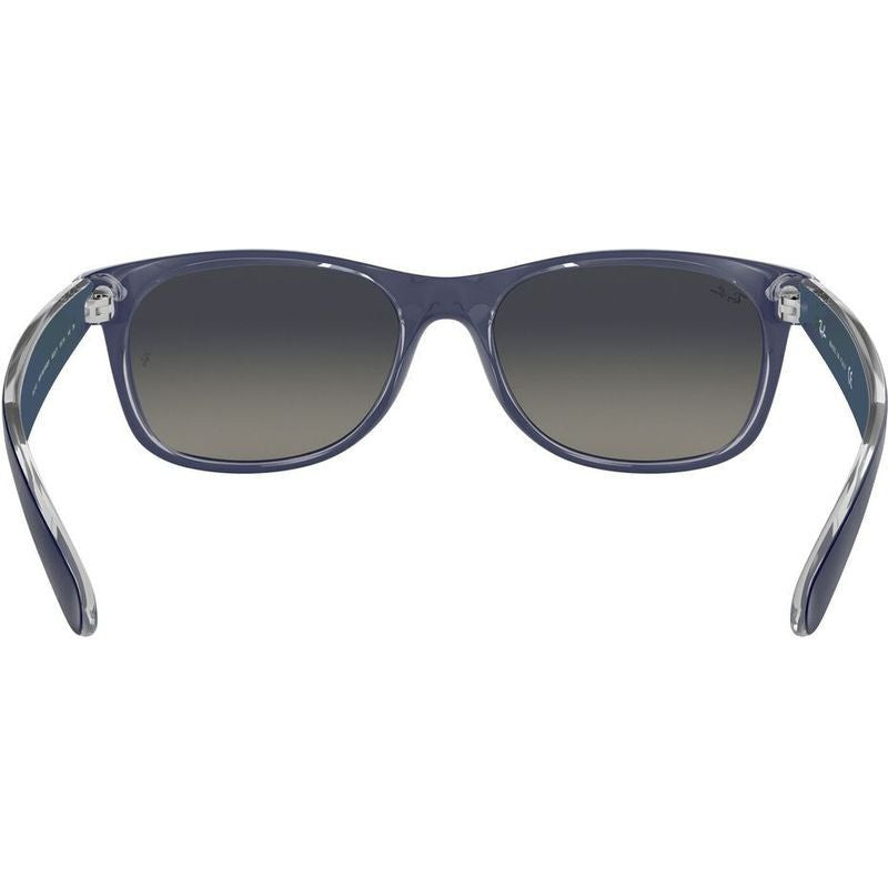 New Wayfarer Classic RB2132, Top Matte Blue on Transparent/Grey Gradient Glass Lenses 55 Eye Size