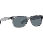 New Wayfarer Classic RB2132, Transparent Grey/Dark Blue Polarised Glass Lenses 55 Eye Size