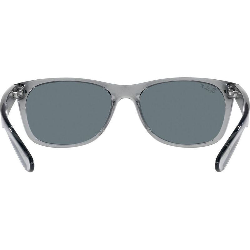 New Wayfarer Classic RB2132, Transparent Grey/Dark Blue Polarised Glass Lenses 52 Eye Size