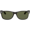 New Wayfarer Classic RB2132, Top Black on Transparent/Green Glass Lenses 55 Eye Size