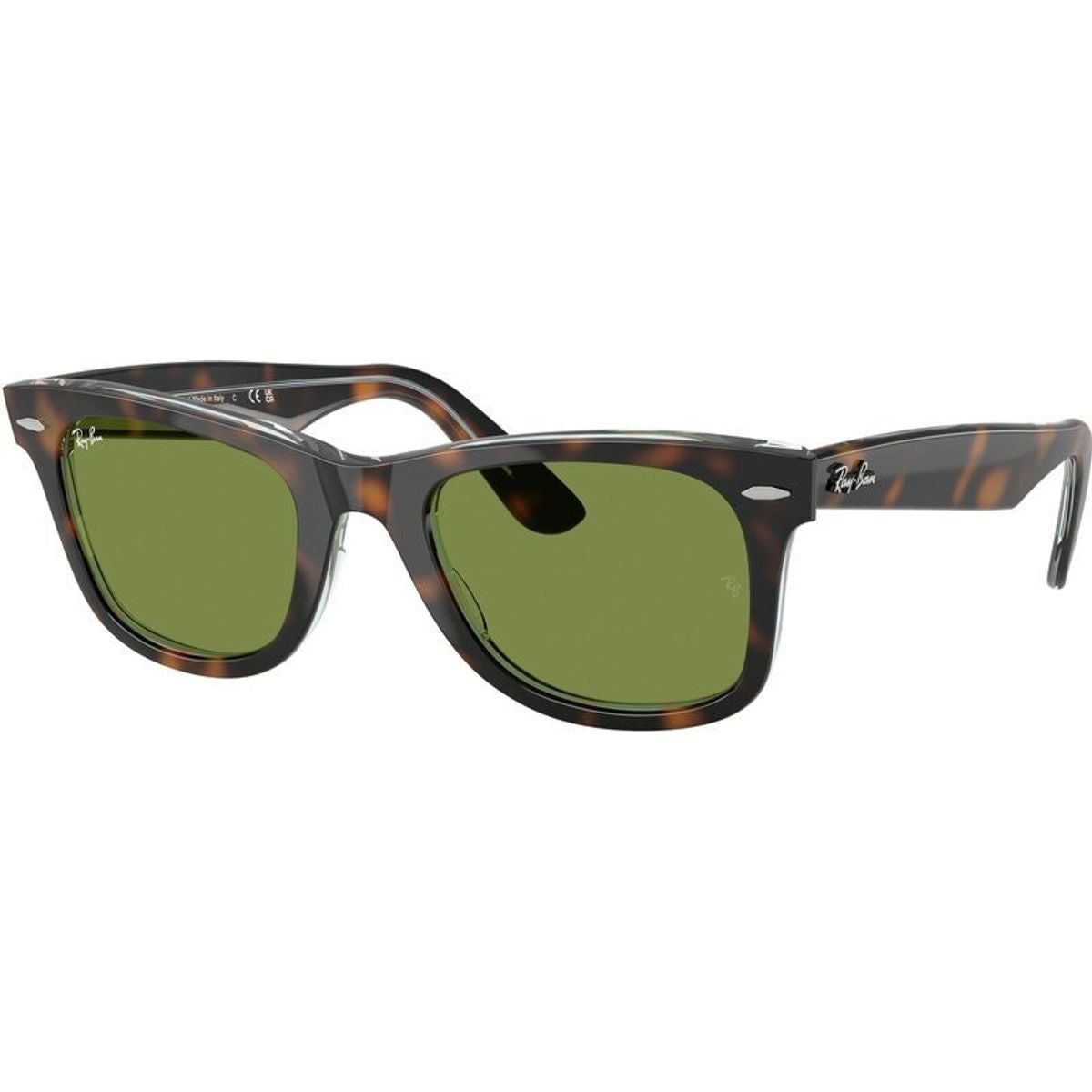 Original Wayfarer RB2140, Dark Havana on Multicolour/Green Glass Lenses 50 Eye Size
