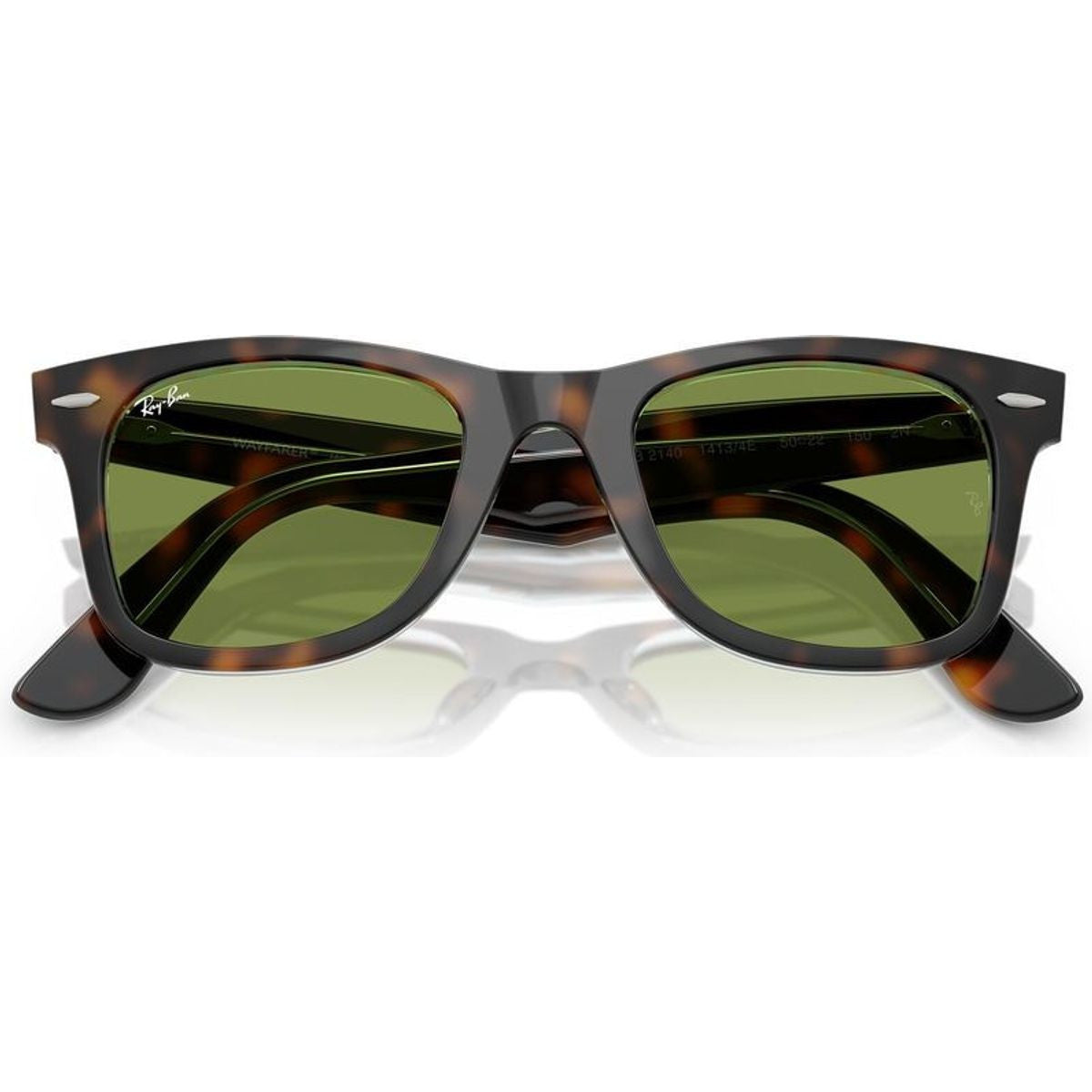 Original Wayfarer RB2140, Dark Havana on Multicolour/Green Glass Lenses 50 Eye Size