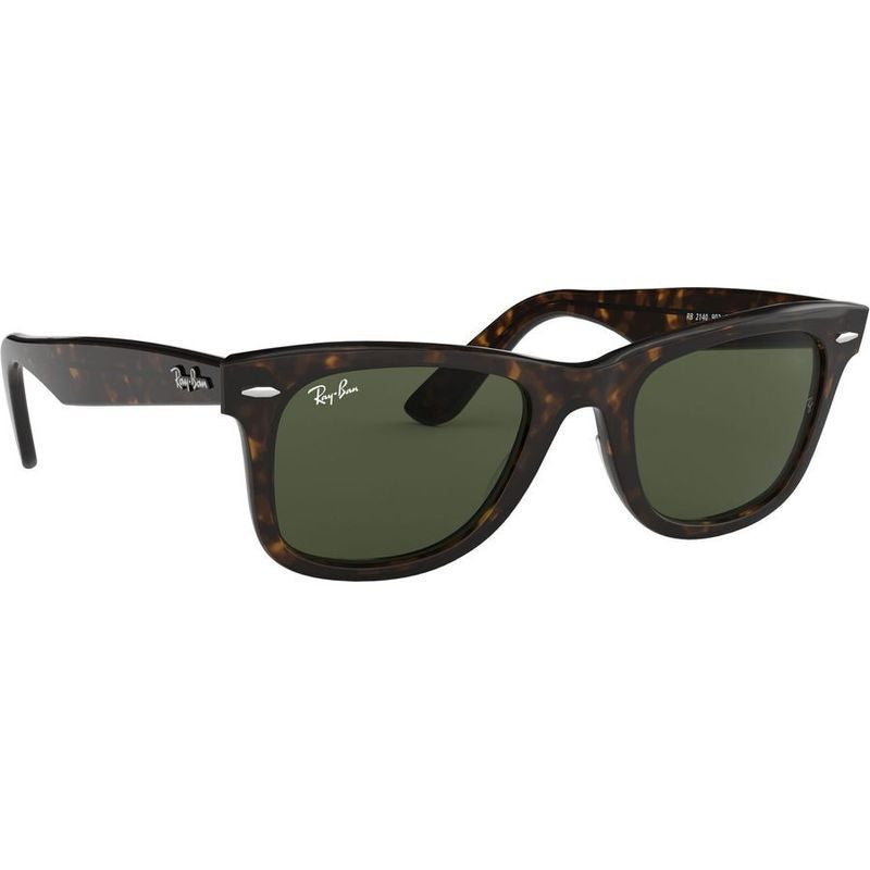 Original Wayfarer RB2140, Tortoise/Green Glass Lenses 50 Eye Size