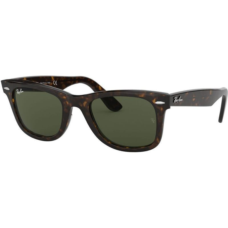 Original Wayfarer RB2140, Tortoise/Green Glass Lenses 50 Eye Size