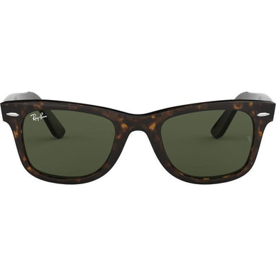Original Wayfarer RB2140, Tortoise/Green Glass Lenses 50 Eye Size