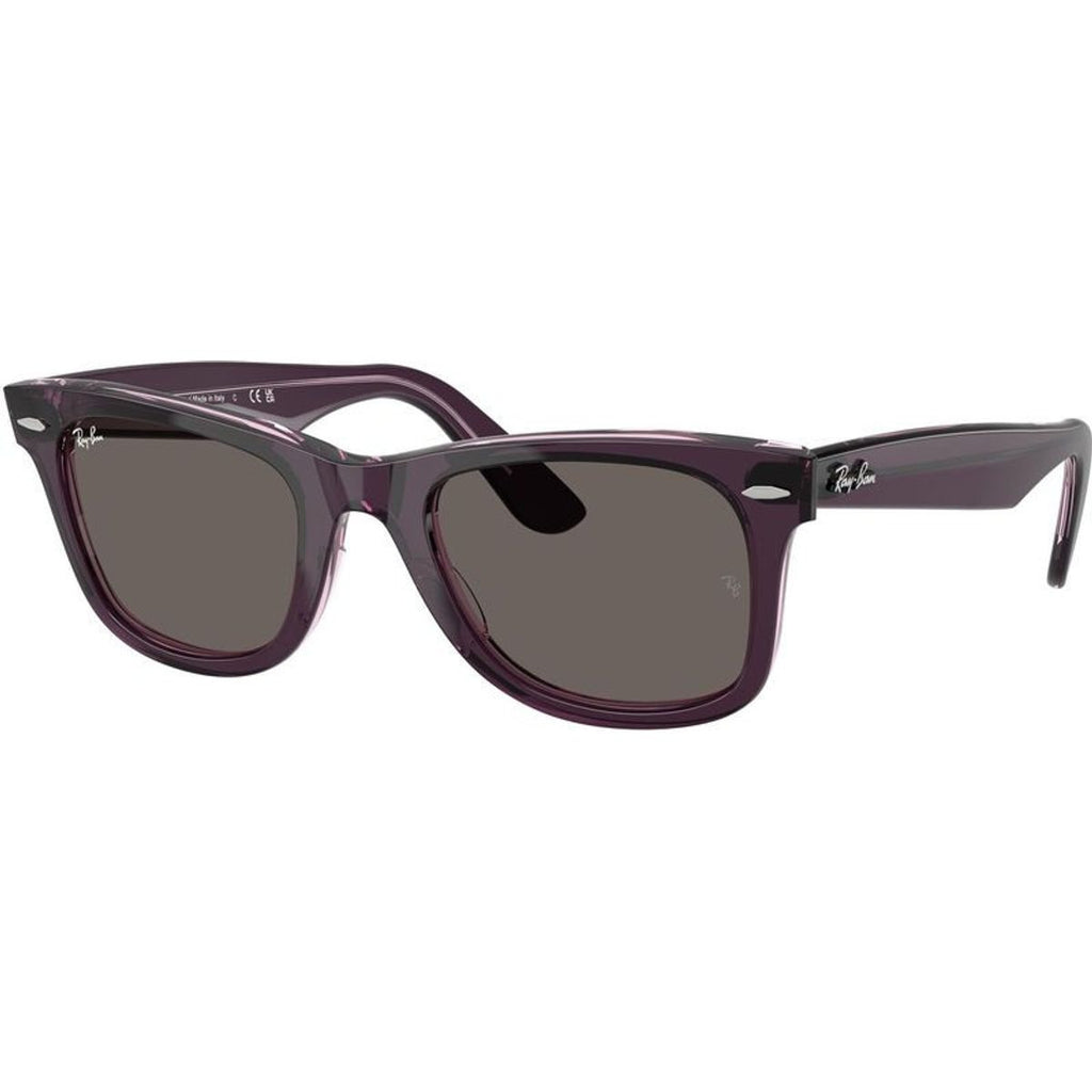 Original Wayfarer RB2140, Violet on Transparent Pink/Dark Grey Glass Lenses 50 Eye Size