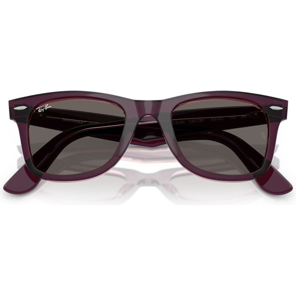 Original Wayfarer RB2140, Violet on Transparent Pink/Dark Grey Glass Lenses 50 Eye Size