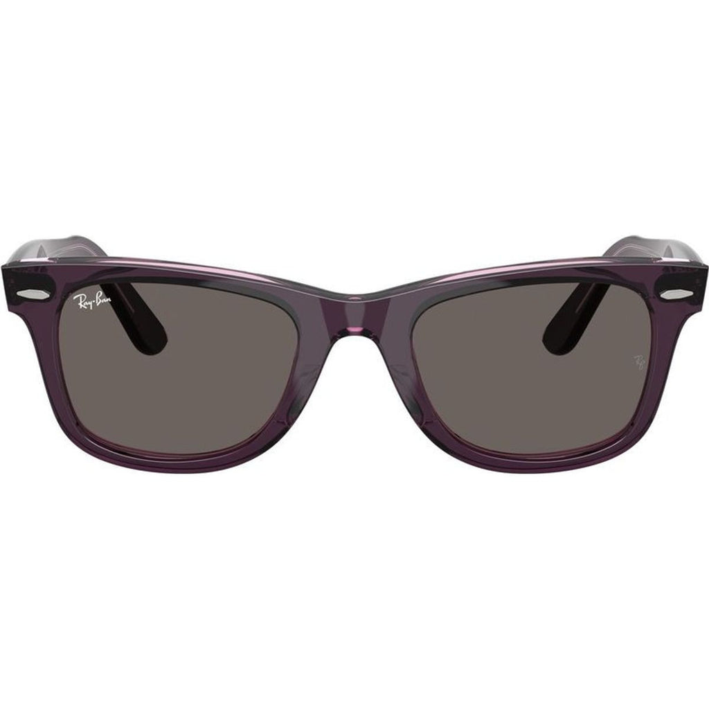 Original Wayfarer RB2140, Violet on Transparent Pink/Dark Grey Glass Lenses 50 Eye Size