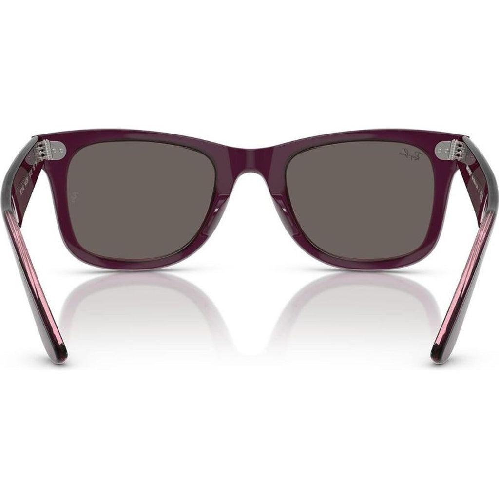 Original Wayfarer RB2140, Violet on Transparent Pink/Dark Grey Glass Lenses 50 Eye Size