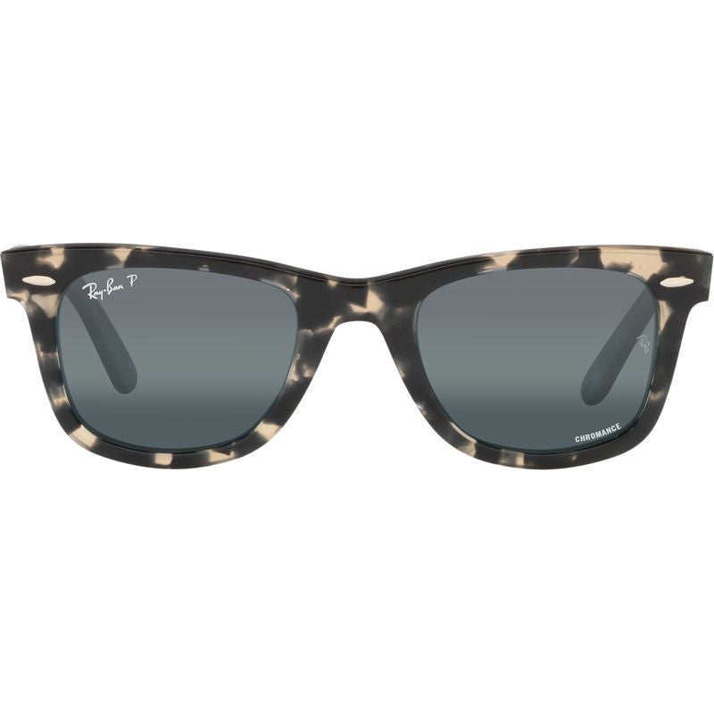 Original Wayfarer RB2140, Grey Havana/Silver Blue Gradient Polarised Glass Lenses 50 Eye Size