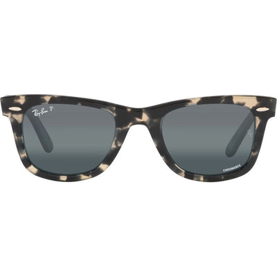 Original Wayfarer RB2140, Grey Havana/Silver Blue Gradient Polarised Glass Lenses 50 Eye Size