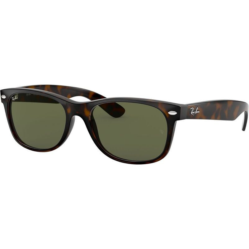New Wayfarer Classic RB2132, Tort/Green Glass Lenses 58 Eye Size