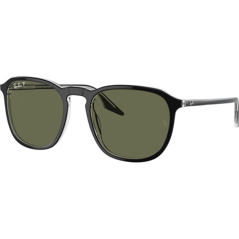 RB2203, Black on Transparent/Green Polarised Glass Lenses 55 Eye Size