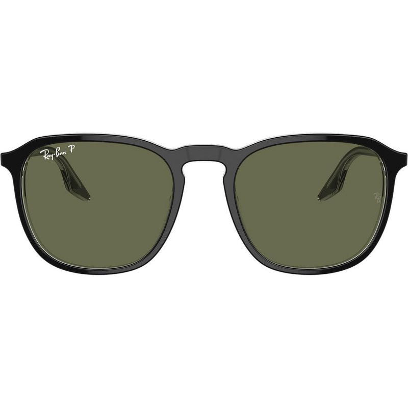 RB2203, Black on Transparent/Green Polarised Glass Lenses 55 Eye Size