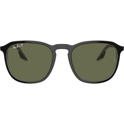 RB2203, Black on Transparent/Green Polarised Glass Lenses 55 Eye Size