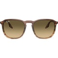 RB2203, Striped Brown and Green/Vintage Brown Glass Lenses 52 Eye Size