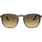 RB2203, Striped Brown and Green/Vintage Brown Glass Lenses 52 Eye Size