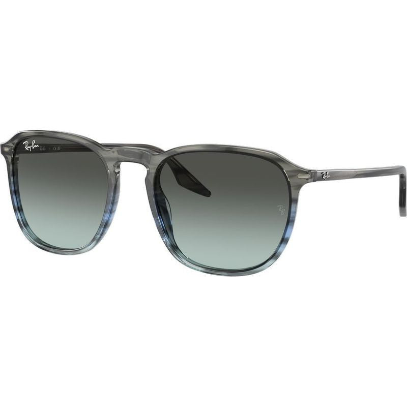 RB2203, Striped Grey and Blue/Blue Vintage Glass Lenses 55 Eye Size