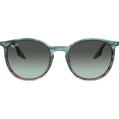 RB2204, Striped Blue and Green/Vintage Blue Glass Lenses 54 Eye Size