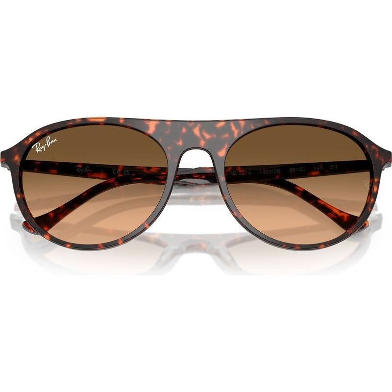 RB2215, Havana Red Tortoiseshell/Black Pink Gradient Glass Lenses 56 Eye Size