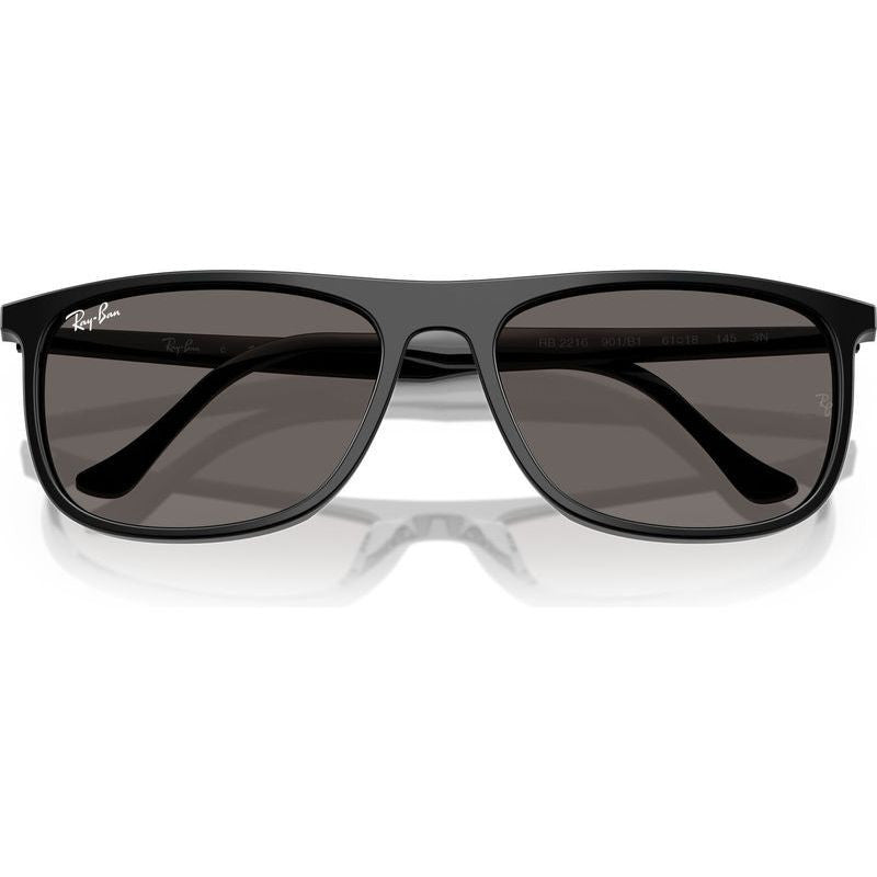 RB2216, Black/Dark Grey Glass Lenses 58 Eye Size