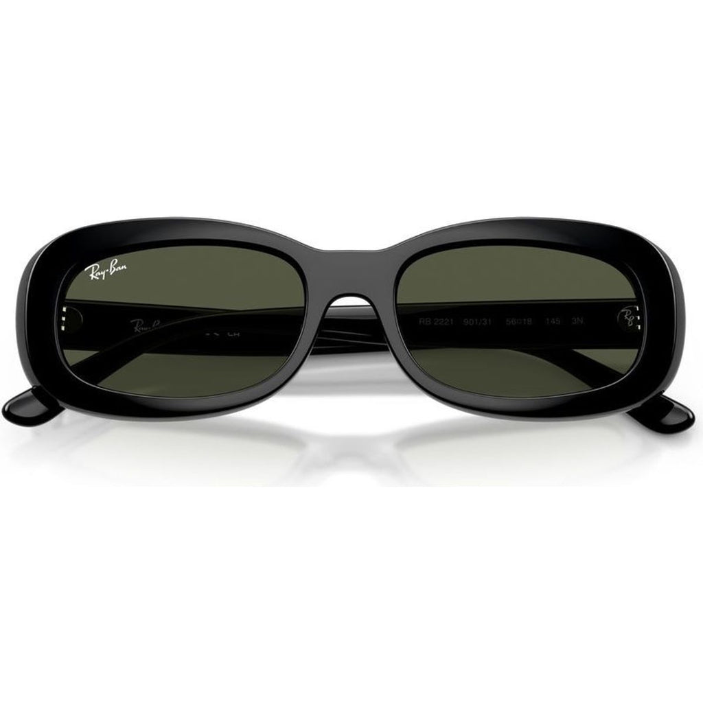 RB2221, Black/Green Glass Lenses 53 Eye Size