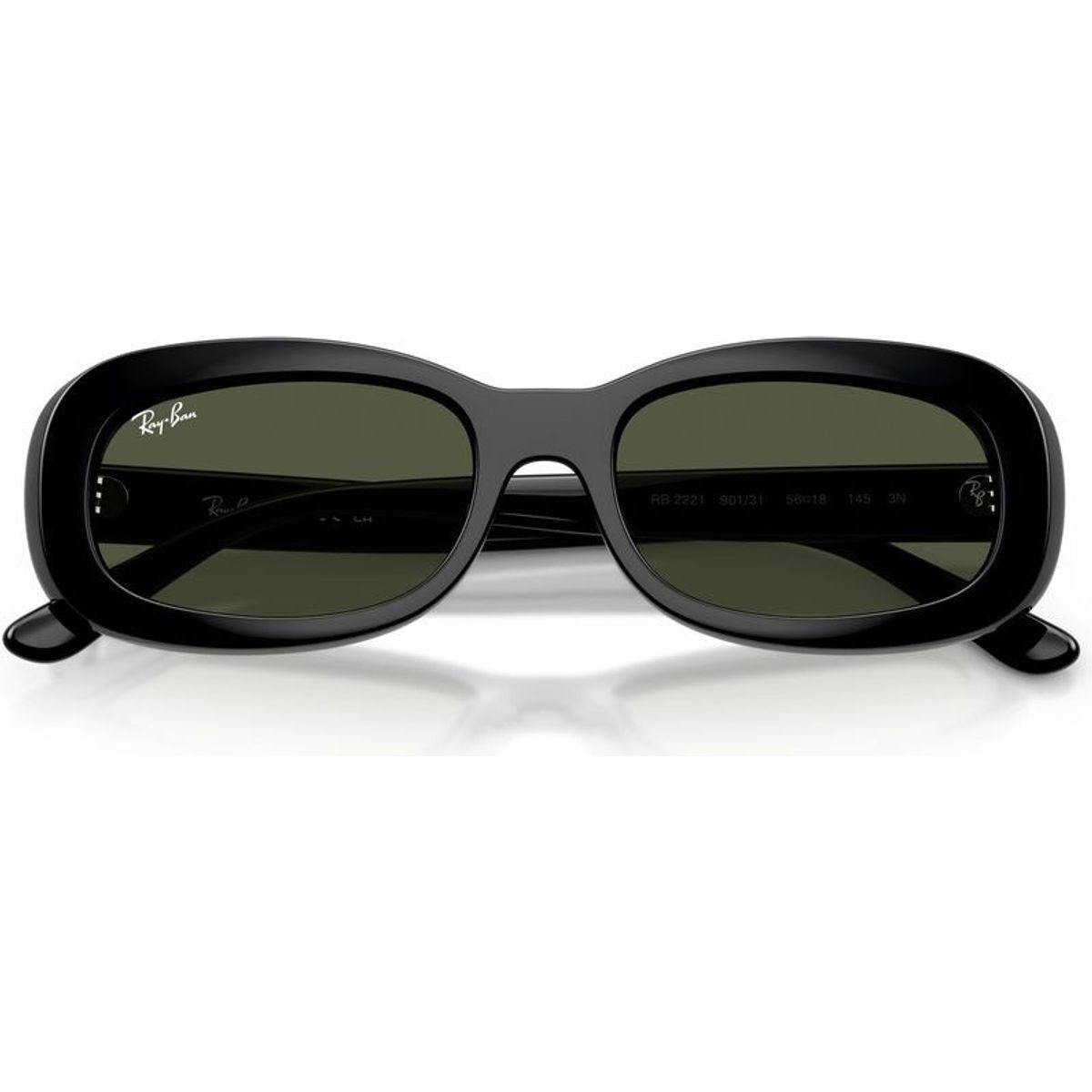 RB2221, Black/Green Glass Lenses 53 Eye Size
