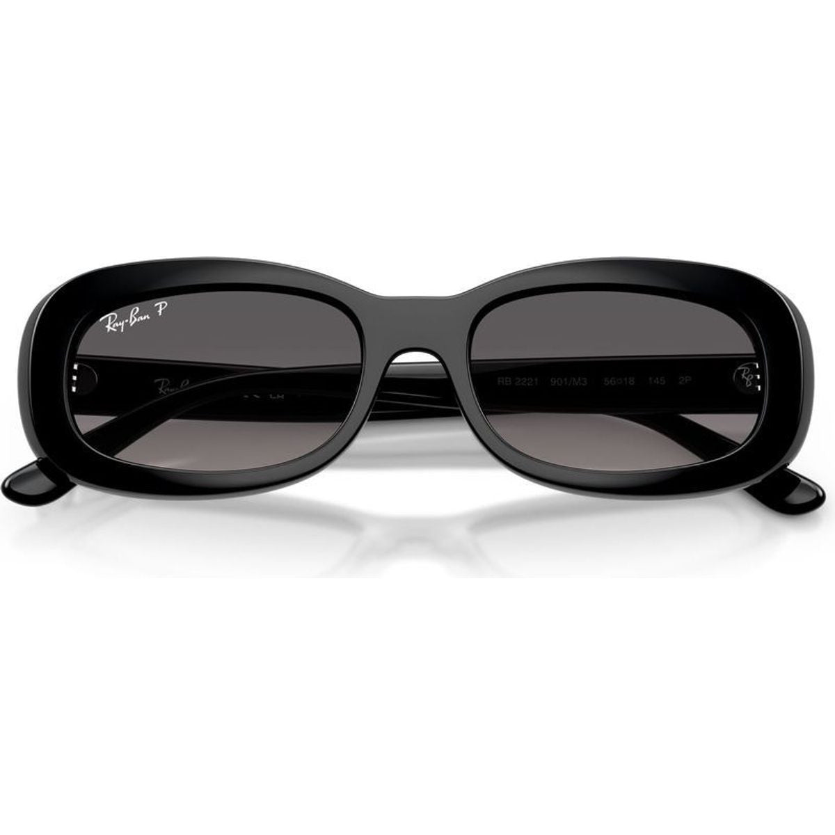 RB2221, Black/Grey Gradient Polarised Glass Lenses 53 Eye Size