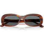 RB2221, Striped Havana/Blue Glass Lenses 53 Eye Size