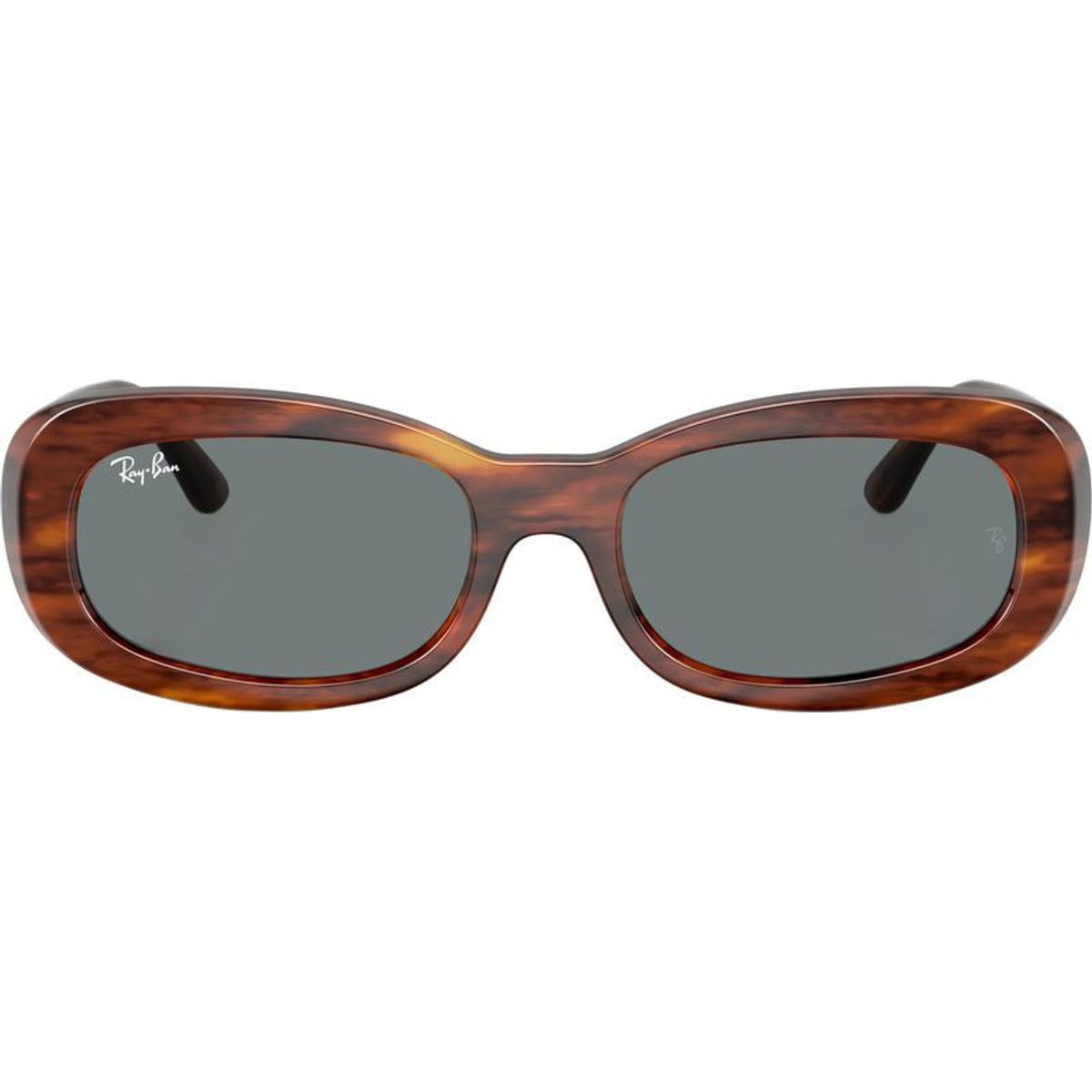 RB2221, Striped Havana/Blue Glass Lenses 53 Eye Size