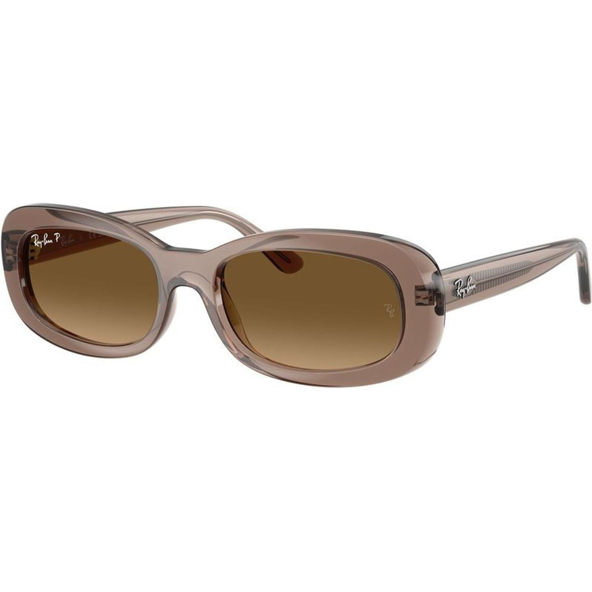 RB2221, Transparent Beige/Brown Gradient Polarised Glass Lenses 53 Eye Size