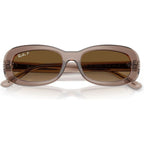 RB2221, Transparent Beige/Brown Gradient Polarised Glass Lenses 53 Eye Size