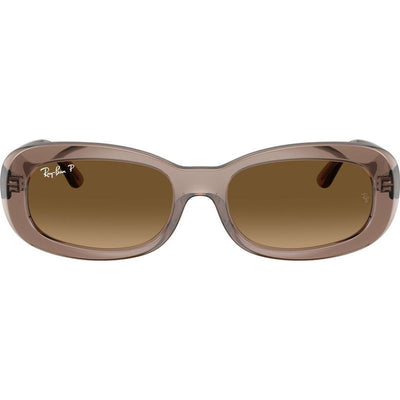RB2221, Transparent Beige/Brown Gradient Polarised Glass Lenses 56 Eye Size