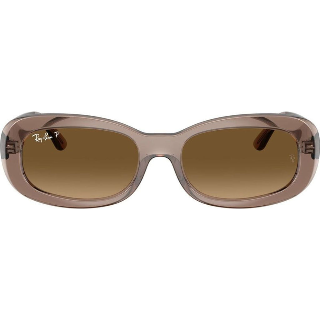 RB2221, Transparent Beige/Brown Gradient Polarised Glass Lenses 53 Eye Size