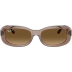 RB2221, Transparent Beige/Brown Gradient Polarised Glass Lenses 53 Eye Size